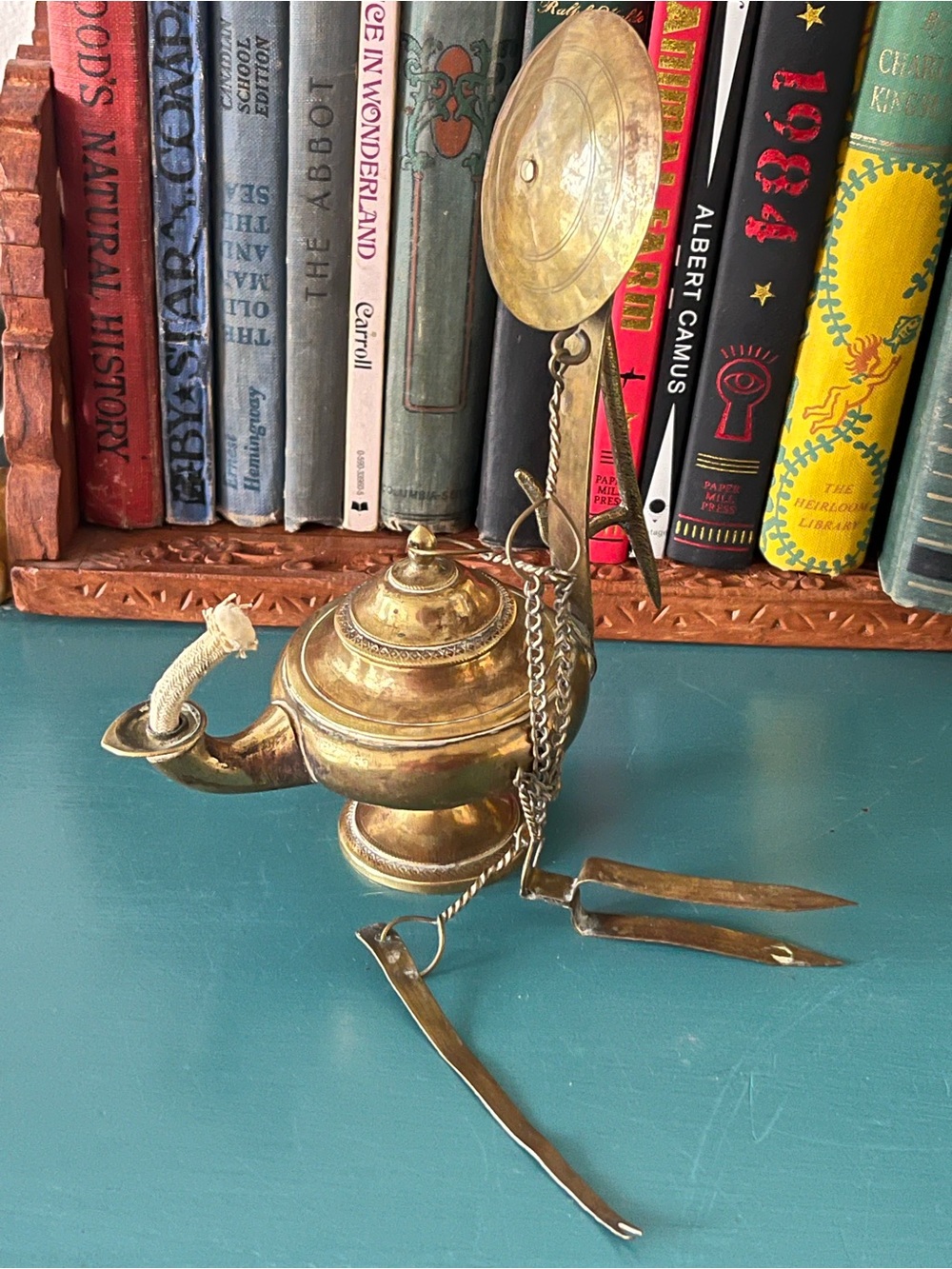 Brass Lucerne Lamp Oil Burner - Antique Decorative Accent